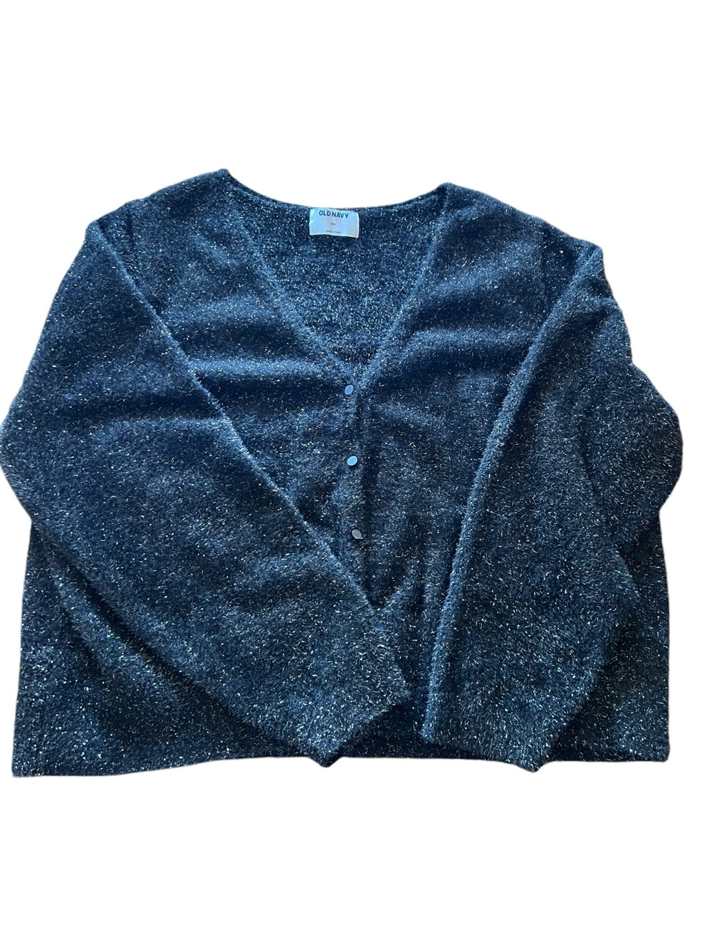 Old Navy Black Sparkle V-Neck Button Cardigan XXL